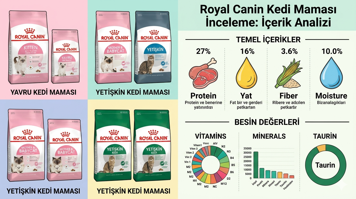 Royal Canin kedi maması paketleri ve içerik analizi, 2026 fiyat karşılaştırmas